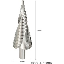 Smooth 1 Adet 4-32 mm Matkap Altıgen Vidalı Matkap Güç Yivli Basamak (Yurt Dışından)