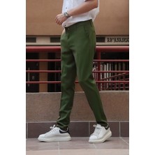 Yakamel Erkek Dar Kesim Günlük Esnek Kumaş Pantolon