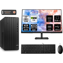 Hp Pro Tower 290 G9 Intel Core I5 12500 36GB 256GB SSD GT730/4GB 23.8" Fhd Monitör Fdos 6D3A5EA Masaüstü Bilgisayar & Per4 USB Bellek 6D3A5EAMNT2331