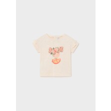 Mayoral Kız Bebek Baskılı 2'Li Kısa Kollu T-Shirt Set Bej 1008