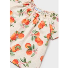 Mayoral Kız Bebek Baskılı 2'Li Kısa Kollu T-Shirt Set Bej 1008