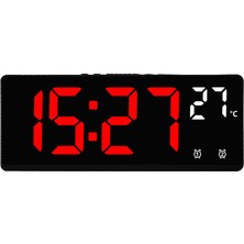 Xiaoba2 Kırmızı Ses Kontrolü Dijital Çalar Saat Sıcaklık Çift Alarm Erteleme Masaüstü Masa Saati Gece Modu 12/24H LED Saat Saat Masa Saati (Yurt Dışından)