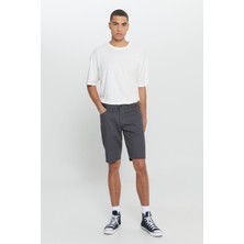 Altınyıldız Classics Erkek Antrasit Slim Fit Dar Kesim Armürlü %100 Pamuk Casual Chino Şort