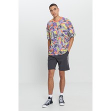 Altınyıldız Classics Erkek Sarı Oversize Bol Kesim Pamuklu Yumuşak Dokulu Grafiti Tasarım Baskılı Bisiklet Yaka Tişört