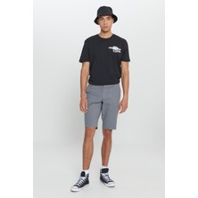 Altınyıldız Classics Erkek Gri Slim Fit Dar Kesim Armürlü %100 Pamuk Casual Chino Şort
