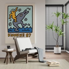 Pegziz Pop Art Ev Dekorasyonu Kanvas Tablo Keith Haring Modern Sanatsal Tablo Cafe Dekor