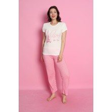 Hirazen Paris Las Vegas Yazılı Kısa Kollu Pijama Takımı