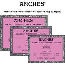 Arches Sulu Boya Blok Defter Hot Pressed 300G 20 Yaprak