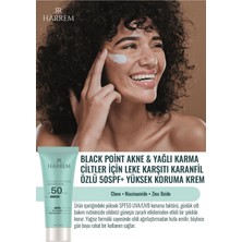 Harrem Akneli&yağlı Ciltler Leke Karşıtı Yüksek Koruyucu Yağsız SPF50 Uva/uvb Güneş Kremi 50 ml Black P.int