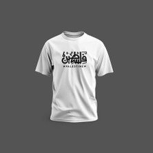Zaytoon Tişört Kısa Kollu Filistin Arapça İngilizce Yazılı Beyaz Baskılı Unisex Pamuklu