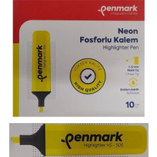 Penmark Fosforlu Kalem Neon Sarı Renk (10 Adet)