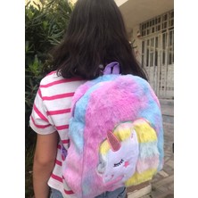 Adalinhome Unicorn Desenli Peluş Sırt Çantası