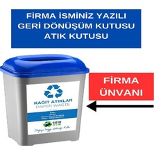 Deembro Firmalara Özel Firma Ismi Yazılı Geri Dönüşüm Kutusu Sıfır Atık Kutusu 50 Lt * 4 Adet Büyük Boy