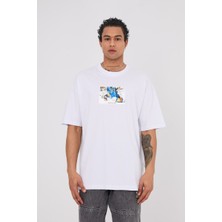 Lovely Store Vincent Van Gogh Haritası Beyaz Oversize T-Shirt
