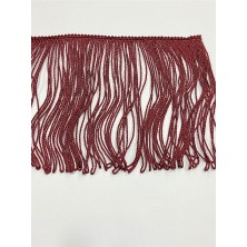 Koltuk Perde Saçağı / Püskülü / 20 cm / 1 Metre / Bordo Rengi