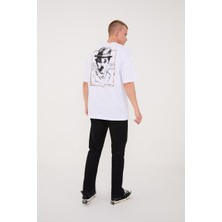 Lovely Store Charlie Chaplin Beyaz Nakışlı Unisex T-Shirt