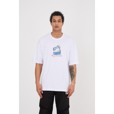Lovely Store Kid With A Dream Beyaz Baskili Oversize T-Shirt