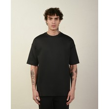Lovely Store Siyah Oversize Ütüsüz T-Shirt
