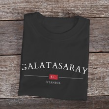 Bs Moda Unisex Galatasaray Baskılı Siyah Basic T-Shirt