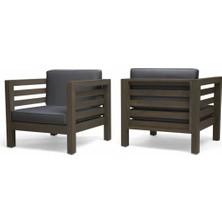 Odun's Antero 3+1+1 Bahçe Balkon Teras Ahşap Oturma Grubu (Füme)
