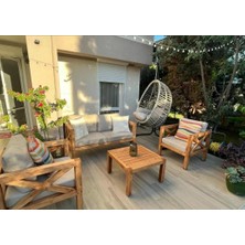 Odun's Nora 2+1+1 Bahçe Balkon Teras Ahşap Oturma Grubu
