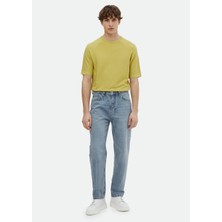 Ramsey İndigo Düz Loose Fit Denim Pamuk Karışımlı Pantolon