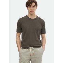 Ramsey Haki Bisiklet Yaka Düz Örgü Triko