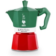 Bialetti Moka Pot Exclusive Italia 3 Cup Yeşil Kırmızı