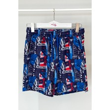 Remsa Mayo Erkek Havuz Deniz Desenli Şort 021 Koyu Lacivert