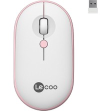 Lenovo Lecoo WS212 Kablosuz 1600DPI 4 Tuşlu Optik Mouse Beyaz & Pembe