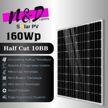 N&D Lighting 160 Watt Half Cut Monokristal Solar Güneş Enerji Paneli