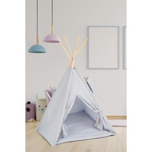 Tommybaby Çocuk Kızılderili Oyun Çadırı Ahşap Direkli Geniş Oyun Çadırı ve Minderli Ev & Bahçe Oyun Alanı Minderli