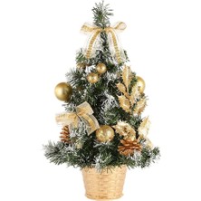 Modern123 Simüle Edilmiş Altın Noel Ağacı Beyin Kontrollü Umman Masaüstü Minyatür Ağaç Dekorasyonu (Yurt Dışından)