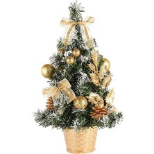 Modern123 Simüle Edilmiş Altın Noel Ağacı Beyin Kontrollü Umman Masaüstü Minyatür Ağaç Dekorasyonu (Yurt Dışından)