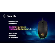 North Combat Rgb Kablolu Gaming Oyuncu Mouse