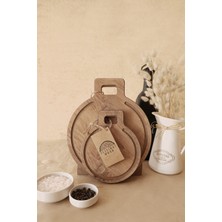 Tezyinat Wood - Krater Serisi Sunum ve Kesme Tahtası 2'li Set Ahşap Görünümlü 18 mm Mdf