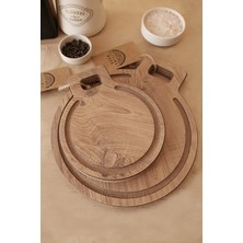 Tezyinat Wood - Krater Serisi Sunum ve Kesme Tahtası 2'li Set Ahşap Görünümlü 18 mm Mdf