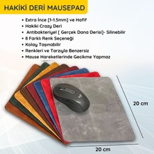 ipekbazaar Hakiki Deri Mausepad, 20*20CM Crazy Gerçek Deri Mouse Pad, 1 Adet Oyuncu Gamepad