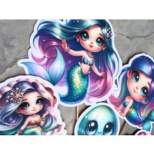 Hiras Dizayn Denizkızı Mermaid Pasta Süsü Büyük Pasta Kürdanı Pasta Cupcake Pasta Doğum Günü Süsleri 7 Parça