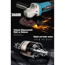 Dager WS Bakır Sargılı 1000 W 125 Mm Spiral Avuç Taşlama Makinesi İnox Kesici ve Sunta Kesme HEDİYE