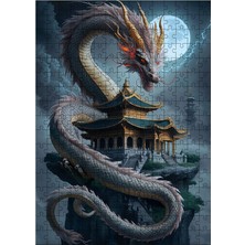 Karizma Tablo Ahşap Mdf Puzzle Yapboz Ejderha ve Japon Evi 255 Parça 35*50 cm