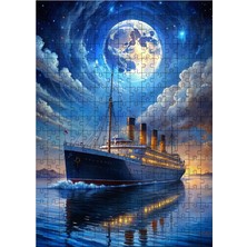 Tablomega Ahşap Mdf Puzzle Yapboz Dolunay ve Titanic 255 Parça 35*50 cm