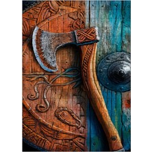 Karizma Tablo Ahşap Mdf Puzzle Yapboz Viking Silahları 255 Parça 35*50 cm