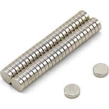 Koodmax 50 Adet 3X6MM Yuvarlak Güçlü Neodyum Mıknatıs - Neodim Magnet Çap 3mm , Kalınlık 6mm