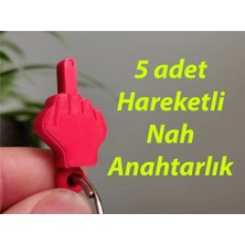 Hareketli Orta Parmak Nah Anahtarlık 5 Adet