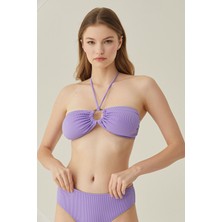 Loya Lila Reps Boyundan Bağlamalı Tek Üst Bikini