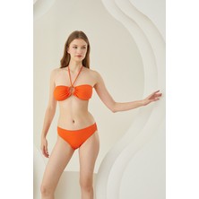 Loya Turuncu Reps Boyundan Bağlamalı Tek Üst Bikini