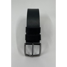 Madmext Siyah Suni Deri Düz Erkek Kemer 7220