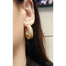 Humer Accessories Spiral Model Midi Vintage Çelik Halka Küpe