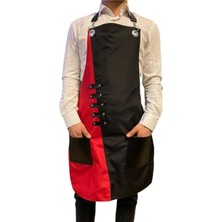 Önlük Sepeti Çift Renkli Askılı Micropolyester Deri Cepli Önlük Cafe Chef Restoran Kuaför Önlük Modeli